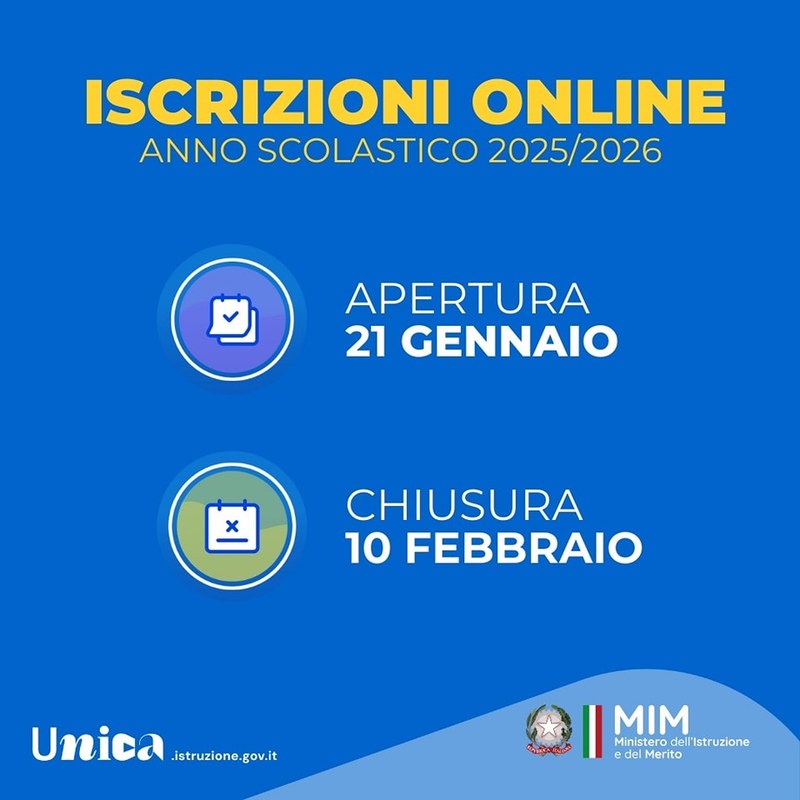 Iscrizioni alle  scuole dell’infanzia e alle scuole del primo e del secondo ciclo di istruzione per l’anno  scolastico 2025/2026